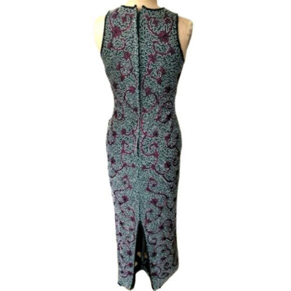 Vintage maxi embroidery and beads fitted dress - Picture 8 of 16